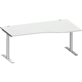 Schäfer Shop Genius Freiformschreibtisch MODENA FLEX, Ansatz rechts, Breite 1800 mm, lichtgrau