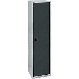 Schäfer Shop Genius FS armoire à portes battantes, acier, avec trous d'aération, L 545 x P 520 x H 1950 mm, 5 classeurs, aluminium blanc/gris anthracite, jusqu'à 250 kg