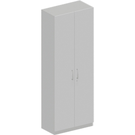 Schäfer Shop Genius Garderobenschrank TETRIS SOLID, 6 OH, 1 Fachboden, Kleiderstange, abschliessbar, B 800 x T 412 x H 2239 mm, weissalu/lichtgrau