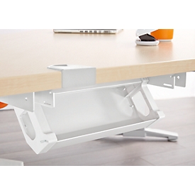 Schäfer Shop Genius Goulotte de câbles métal PLANOVA ERGOSTYLE, 318 mm, pour une table de 800 mm, blanc