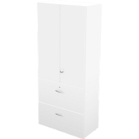 Schäfer Shop Genius Hängeregistraturschrank TETRIS WALL, 3 Ordnerhöhen, 2 Schübe, B 800 x T 440 x H 1880 mm, weiß