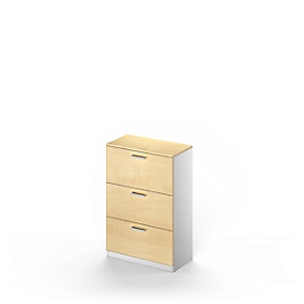 Schäfer Shop  Genius Hangmappenkast TETRIS SOLID, 3 schuifladen, 3 OH B 800 x H 1170 mm, esdoornpatroon/blank aluminium