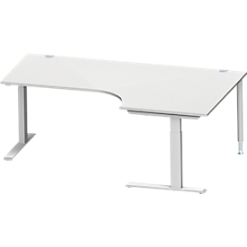 Schäfer Shop Genius hoekbureau MODENA FLEX 90°, C-voet rechthoekige buis, B 2000 mm, bevestiging rechts,