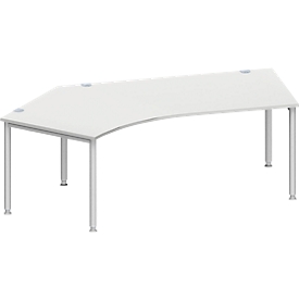 Schäfer Shop  Genius Hoekbureautafel MODENA FLEX 135°, aanbouw links, lichtgrijs 