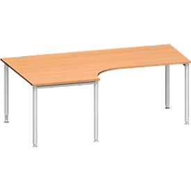 Schäfer Shop  Genius Hoekbureautafel MODENA FLEX 90°, aanbouw links, B 2000 mm, beuken 