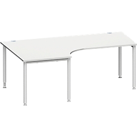 Schäfer Shop  Genius Hoekbureautafel MODENA FLEX 90°, aanbouw links, B 2000 mm, lichtgrijs 