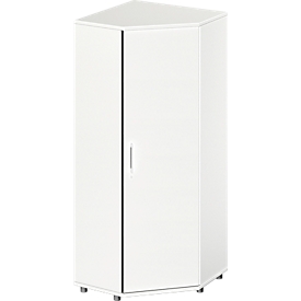 Schäfer Shop  Genius Hoekkast TETRIS WOOD, 5 ordnerhoogten, B 800 x H 1910 mm, hoogte incl. glijders, wit 