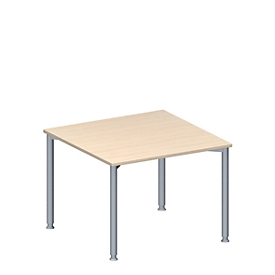 Schäfer Shop  Genius MODENA FLEX aanbouwtafel, hoogte verstelbaar, vierkant, 4-poots ronde buis, B 1000 x D 1000 mm, ahorndecor 
