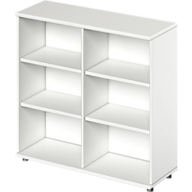 Schäfer Shop Genius Open kast TETRIS WOOD - B 1200 x D 421 x H 1160mm - 3 OH - met glijders - wit 
