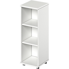 Schäfer Shop Genius Open kast  TETRIS WOOD - B 400 x D 421 x H 1160 mm - 3 OH - met glijders - wit