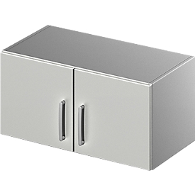 Schäfer Shop  Genius Opzetkast TETRIS SOLID, stalen romp, 1 ordnerhoogte, B 800 mm, lichtgrijs/blank aluminium