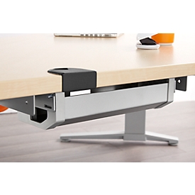 Schäfer Shop Genius Pasacables PLANOVA ERGOSTYLE, 318 mm, para mesa de 800 mm, aluminio blanco