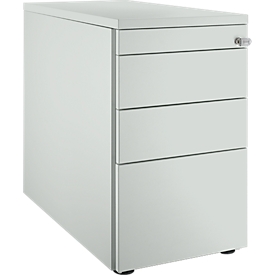 Schäfer Shop Genius pedestal 1336, with handle groove, W 435 x H 717 mm, light gray/light gray/light gray
