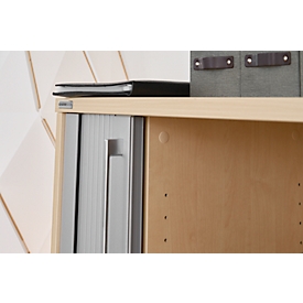 Schäfer Shop Genius Querrollladenschrank TETRIS WOOD, 2 OH, B 1000 mm, Höhe inkl. Gleiter, lichtgrau
