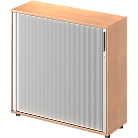Schäfer Shop Genius Querrollladenschrank TETRIS WOOD, 3 OH, B 1200 mm, Höhe inkl. Gleiter, Buche-Dekor