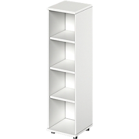 Schäfer Shop Genius Regal TETRIS WOOD, 4 OH, Höhe inkl. Gleiter, B 400 mm, weiß