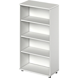 Schäfer Shop Genius Regal TETRIS WOOD, 4 OH, Höhe inkl. Gleiter, B 800 mm, lichtgrau