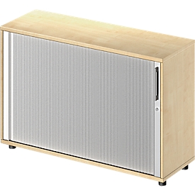 Schäfer Shop Genius Roldeurkast met dwarse roldeur TETRIS WOOD, 2 ordnerhoogten, B 1200 mm, hoogte incl. glijders, esdoornpatroon