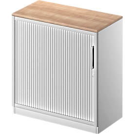 Schäfer Shop Genius Roldeurkast TETRIS SOLID, 2 ordnerhoogten, B 800 mm, incl. 19 mm afdekplaat, kersen-Romana/wit aluminium