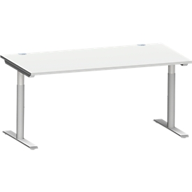 Schäfer Shop Genius Schreibtisch MODENA FLEX, 1600 x 800 mm, lichtgrau
