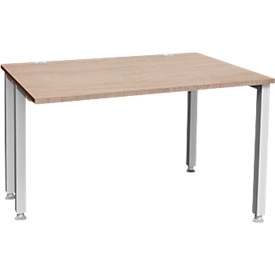 Schäfer Shop Genius Schreibtisch MODENA FLEX, 4-Fuß-Quadratrohr, verkürzte Seitenteile, B 800 mm, ahorn