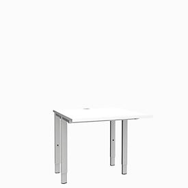 Schäfer Shop Genius Schreibtisch MODENA FLEX, 4-Fuß-Rechteckrohr, beidseitig, B 800 mm, weiß 