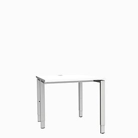 Schäfer Shop Genius Schreibtisch MODENA FLEX, 4-Fuß-Rechteckrohr, einseitig, B 800 mm, weiß 