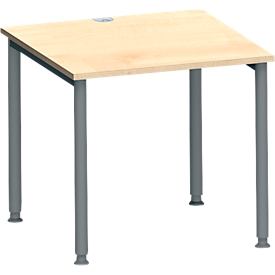 Schäfer Shop Genius Schreibtisch MODENA FLEX, 4-Fuß-Rundrohr, B 800 x T 800 mm, Ahorn/anthrazit