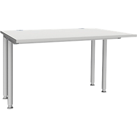 Schäfer Shop Genius Schreibtisch MODENA FLEX, Breite 1200 mm, beidseitig verkürzt, lichtgrau 