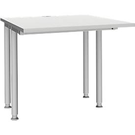 Schäfer Shop Genius Schreibtisch MODENA FLEX, Breite 800 mm, beidseitig verkürzt, lichtgrau