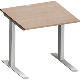 Schäfer Shop Genius Schreibtisch MODENA FLEX, C-Fuß-Rechteckrohr, B 800 x T 800 mm, Eiche-Dekor/weißalu