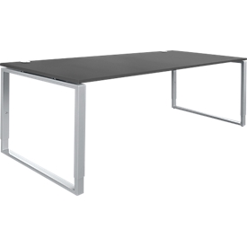 Schäfer Shop Genius Schreibtisch Modena Flex, höheneinstellbar, Rechteckform, Bügelfuß, Breite 2000 mm, graphit