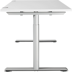 Schäfer Shop Genius Schreibtisch MODENA FLEX, T-Fuß-Rundrohr, B 1600 x T 800 mm, weiß/weißalu