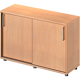 Schäfer Shop Genius Schuifdeurkast TETRIS WOOD, 2 OH, B 1200 x D 421 x H 800 mm, hoogte inclusief glijders, beuken decor