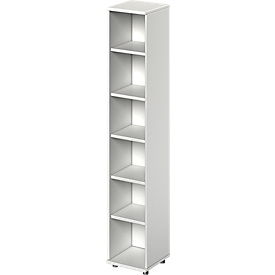 Schäfer Shop Genius shelf TETRIS WOOD, 6 OH, height incl. glides, W 400 mm, light gray