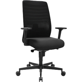 Schäfer Shop Genius Siège de bureau SSI Lady Proline, avec accoudoirs, mécanisme synchrone 3D, assise wellness, dossier maille 3D, noir