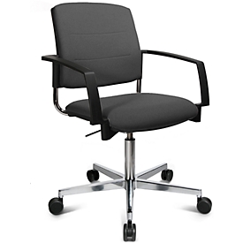 Schäfer Shop Genius Silla para visitas SSI Proline Visit P3+, respaldo acolchado, ruedas universales, antracita