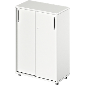 Schäfer Shop Genius sliding door wardrobe TETRIS WOOD, 3 OH, W 800 mm, height incl. glides, white