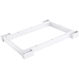 Schäfer Shop Genius Socle en acier TETRIS WOOD, en retrait, pour étagères/armoires de l. 400 mm, blanc