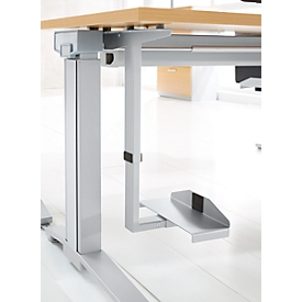 Schäfer Shop Genius Soporte de CPU para el escritorio e PLANOVA ERGOSTYLE, ajustable en anchura y altura, acero con recubrimiento de polvo, blanco-alu