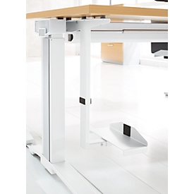 Schäfer Shop Genius Soporte de CPU para escritorio e PLANOVA ERGOSTYLE, regulable en anchura y altura, acero con recubrimiento de polvo, blanco