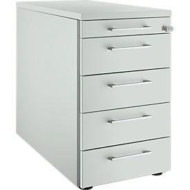 Schäfer Shop Genius Standcontainer 13333, mit Griff eckig, B 435 x H 717 mm, lichtgrau/lichtgrau/lichtgrau