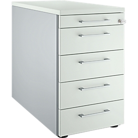 Schäfer Shop Genius Standcontainer 13333, mit Griff eckig, B 435 x H 717 mm, weissalu/lichtgrau/lichtgrau 