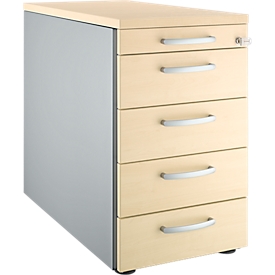 Schäfer Shop Genius Standcontainer 13333, mit Griff rund, B 435 x H 717 mm, Ahorn-Dekor/weißalu 