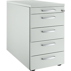 Schäfer Shop Genius Standcontainer 13333, mit Griff rund, B 435 x H 717 mm, lichtgrau/lichtgrau