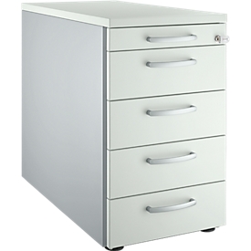 Schäfer Shop Genius Standcontainer 13333, mit Griff rund, B 435 x H 717 mm, lichtgrau/weissalu 