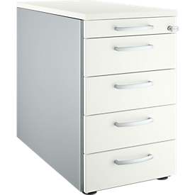 Schäfer Shop Genius Standcontainer 13333, mit Griff rund, B 435 x H 717 mm, weiß/weißalu 
