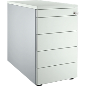 Schäfer Shop Genius Standcontainer 13333, mit Griffnut, B 435 x H 717 mm, weissalu/lichtgrau/lichtgrau 