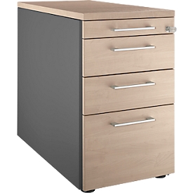 Schäfer Shop Genius Standcontainer 1336, mit Griff eckig, B 435 x H 717 mm, anthrazit/Eiche-Dekor