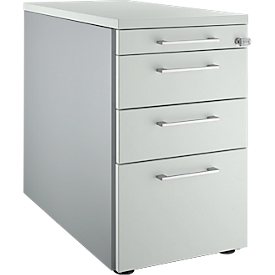 Schäfer Shop Genius Standcontainer 1336, mit Griff eckig, B 435 x H 717 mm, weißalu/lichtrau/lichtgrau